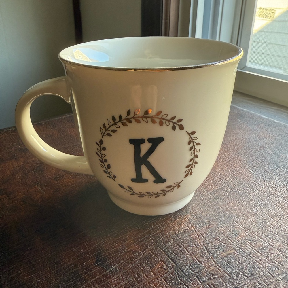 Sheffield Home Cream Mug with Black Initial